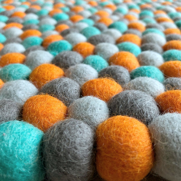 Felt Ball Rug – Orange Lagoon
