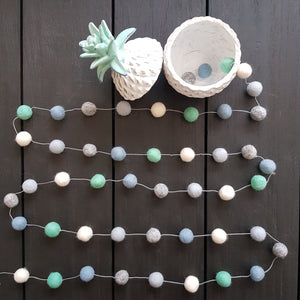 Felt Ball Garland - Minty Mint