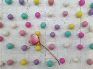 Felt Ball Garland - Colorful Poppies