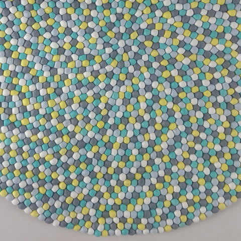 Felt Ball Rug – Citrus Blue