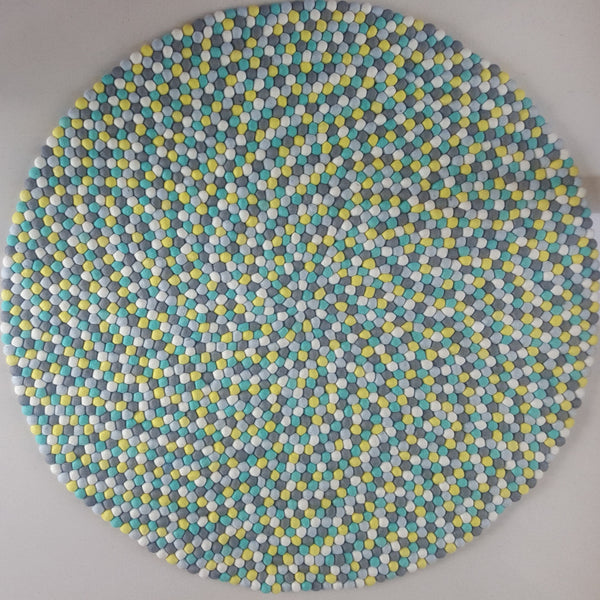 Felt Ball Rug – Citrus Blue