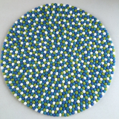 Felt Ball Rug – Emerald Dream