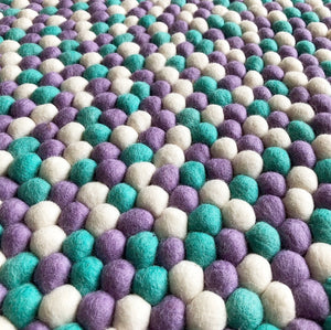 Felt Ball Rug – Lavender Fields