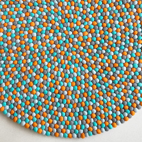 Felt Ball Rug – Orange Lagoon