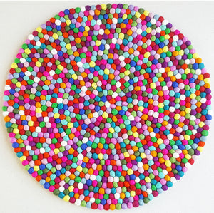 Felt Ball Rug - Rainbow