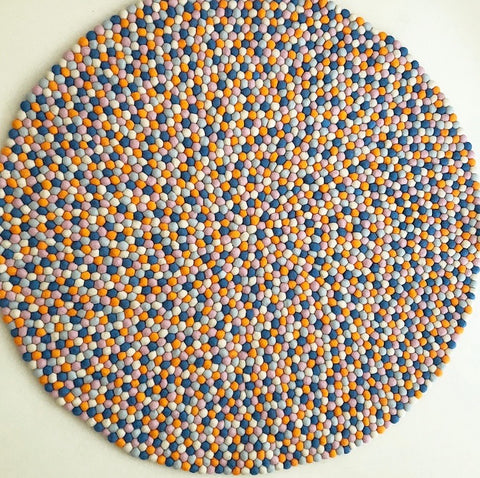 Felt Ball Rug – Summer Skies