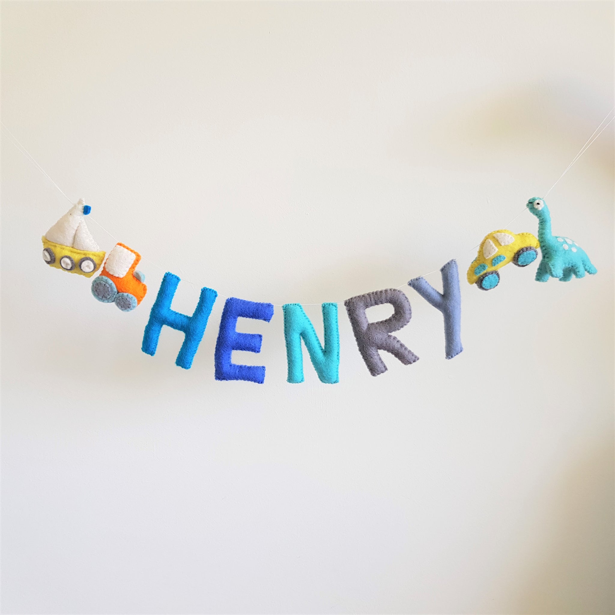 Customized Name Bunting - Shades of Blue