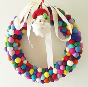 Felt Ball Wreath - Multicolor